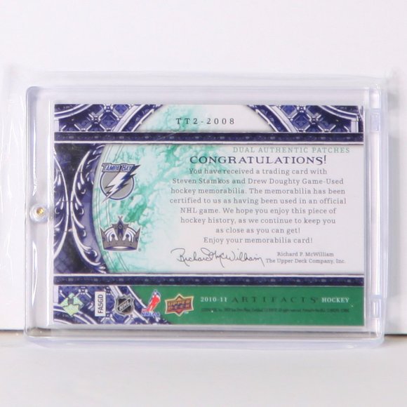 Steven Stamkos & Drew Doughty Tundra Artifacts Tandems Game-Used Patches - 12/40 - Picture 2 of 3